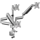 ERGOVIDA TRIPLE MONITOR ARM GAS SPRING WITH USB  AV PORTS METALLIC GREY