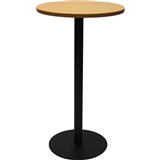 RAPIDLINE DRY BAR TABLE 600 X 1050MM BEECH COLOURED TABLE TOP  BLACK POWDER COAT BASE