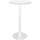 RAPIDLINE DRY BAR TABLE 600 X 1050MM NATURAL WHITE TABLE TOP  WHITE POWDER COAT BASE