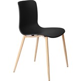 DAL ACTI CHAIR 4LEG WOODGRAIN POWDERCOAT BLACK POLYPROP SHELL