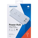 JACKSON POWER HUB SURGE PROTECTED 2 OUTLET WITH USB OUTLETS