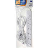 JACKSON POWERBOARD SURGE PROTECTED 6 OUTLET SWITCHED 5M WHITE