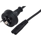 COMSOL MAINS OUTLET POWER CABLE 2PIN AUS MALE TO C7 FEMALE FIGURE8 2M BLACK