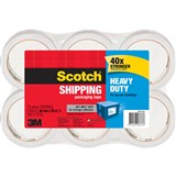 SCOTCH 38506AU HEAVY DUTY SHIPPING PACKAGING TAPE CLEAR 48MM X 50M PACK 6