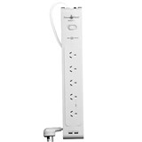 POWERSHIELD PSZ5U2 ZAPGUARD 5 WAY POWER SURGE FILTER BOARD WITH 2 X USB WHITE