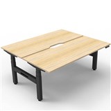 RAPIDLINE BOOST PLUS HEIGHT ADJUSTABLE DOUBLE SIDED WORKSTATION 1200 X 750MM NATURAL OAK TOP  BLACK FRAME