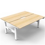 RAPIDLINE BOOST PLUS HEIGHT ADJUSTABLE DOUBLE SIDED WORKSTATION 1200 X 750MM NATURAL OAK TOP  WHITE FRAME
