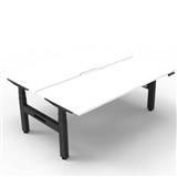 RAPIDLINE BOOST PLUS HEIGHT ADJUSTABLE DOUBLE SIDED WORKSTATION 1200 X 750MM NATURAL WHITE TOP  BLACK FRAME