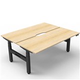RAPIDLINE BOOST PLUS HEIGHT ADJUSTABLE DOUBLE SIDED WORKSTATION 1500 X 750MM NATURAL OAK TOP  BLACK FRAME