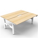 RAPIDLINE BOOST PLUS HEIGHT ADJUSTABLE DOUBLE SIDED WORKSTATION 1500 X 750MM NATURAL OAK TOP  WHITE FRAME