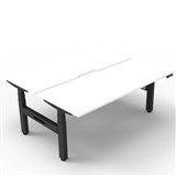 RAPIDLINE BOOST PLUS HEIGHT ADJUSTABLE DOUBLE SIDED WORKSTATION 1500 X 750MM NATURAL WHITE TOP  BLACK FRAME