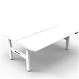 RAPIDLINE BOOST PLUS HEIGHT ADJUSTABLE DOUBLE SIDED WORKSTATION 1500 X 750MM NATURAL WHITE TOP  WHITE FRAME