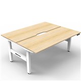 RAPIDLINE BOOST PLUS HEIGHT ADJUSTABLE DOUBLE SIDED WORKSTATION 1800 X 750MM NATURAL OAK TOP  WHITE FRAME