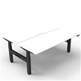 RAPIDLINE BOOST PLUS HEIGHT ADJUSTABLE DOUBLE SIDED WORKSTATION 1800 X 750MM NATURAL WHITE TOP  BLACK FRAME