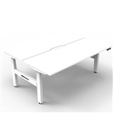 RAPIDLINE BOOST PLUS HEIGHT ADJUSTABLE DOUBLE SIDED WORKSTATION 1800 X 750MM NATURAL WHITE TOP  WHITE FRAME