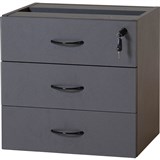 RAPID WORKER FIXED DESK RETURN PEDESTAL 3DRAWER LOCKABLE 465 X 370 X 454MM IRONSTONE