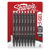 SHARPIE SGEL RETRACTABLE GEL INK PEN 07MM BLACK PACK 8