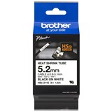 BROTHER HSE211E HEAT SHRINK TUBE LABELLING TAPE 52MM BLACK ON WHITE