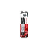 SHARPIE PERMANENT MARKER DUALENDED TIPS TWIN BRUSH BLACK PACK 2