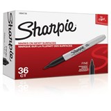 SHARPIE PERMANENT MARKER BULLET FINE 10MM BLACK PACK 36