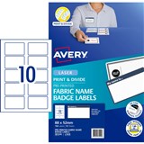 AVERY L7428 FABRIC NAME BADGE LABELS 88 X 52MM PACK 15