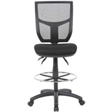 YS DESIGN HALO DRAFTING CHAIR WITH DRAFTING RING KIT HIGH MESH BACK BLACK