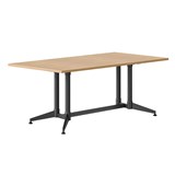 RAPIDLINE TYPHOON MEETING AND BOARDROOM TABLE RECTANGLE 1800 X 900MM NATURAL OAK AND BLACK PC ALL OVER FRAME