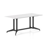 RAPIDLINE TYPHOON MEETING AND BOARDROOM TABLE RECTANGLE 1800 X 900MM NATURAL WHITE TOP AND BLACK PC ALL OVER FRAME