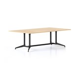 RAPIDLINE TYPHOON MEETING AND BOARDROOM TABLE RECTANGLE 2400 X 1200MM NATURAL OAK TOP AND BLACK PC ALL OVER FRAME