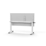 RAPIDLINE BOOST HEIGHT ADJUST FLIP TOP TABLE 1800 X 750 X 725MM WHITE TOP AND WHITE PC FRAME
