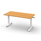 RAPIDLINE BOOST HEIGHT ADJUST FLIP TOP TABLE 1800 X 900 X 725MM BEECH TOP AND WHITE PC FRAME