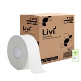 LIVI ESSENTIALS 1103 MINI JUMBO ROLL TOILET TISSUE 2PLY 200M CARTON 12
