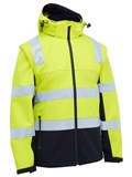 BISLEY HIVIS 2TONE 3 IN 1 SOFT SHELL JACKET WITH REFLECTIVE TAPE  YELLOWNAVY  SIZE MEDIUM