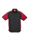 BIZ COLLECTION MENS NITRO SHORT SLEEVE SHIRT  BLACKREDWHITE  SIZE SMALL
