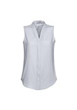 BIZ COLLECTION WOMENS MADISON SLEEVELESS TOP  SILVER MIST  SIZE 12