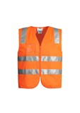 SYZMIK HI VIS FULL ZIP VEST WITH REFLECTIVE TAPE  ORANGE  SIZE 5XL