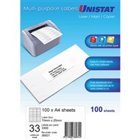 Unistat Multipurpose Labels